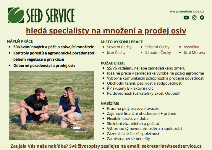 Hledáme specialisty na množení a prodej osiv 